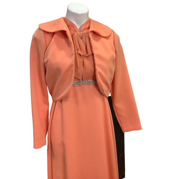Pre-80's 2 PC Maxi Dress and Jacket Set - Picture 1 of 6